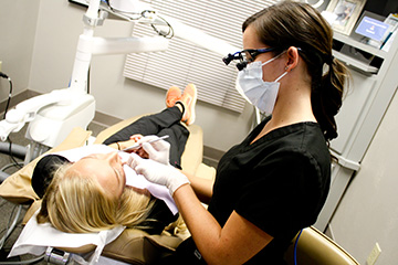 Hygienist with a patient